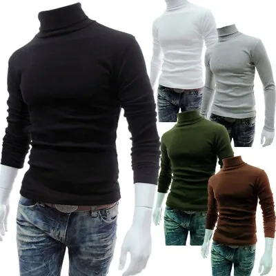 Men's Winter Warm Cotton Turtle Neck Turtleneck Sweater Stretch Jumper Tops New • $19.50