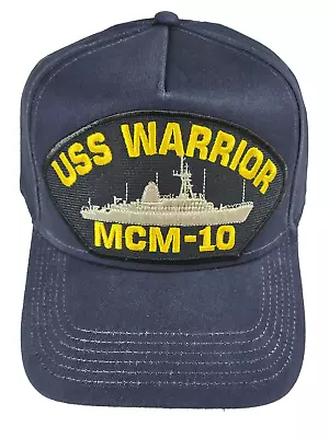 USS Warrior MCM-10 Ship HAT - Navy Blue - Veteran Owned Business • $25.28