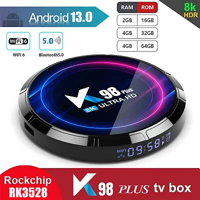 K98 Plus Android13.0 Smart TV Box RK3528 8K UHD Media Player 5G WiFi6 BT5.0 C9R3 • $36.99