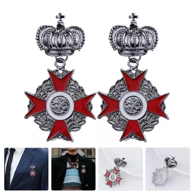  2 Pcs Costume Jewelry Neck Tie For Men Women’s Queens Guard Brooch Lapel • £16.65
