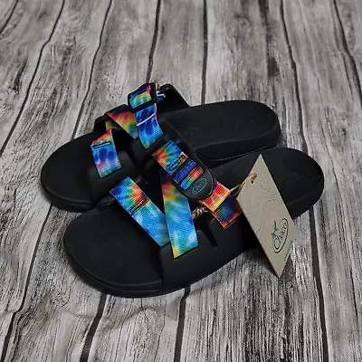 Chaco Sandals Kids Size 5 Chillos Dark Tie Dye Slip On Outdoors Sport Slide NEW • $14.95