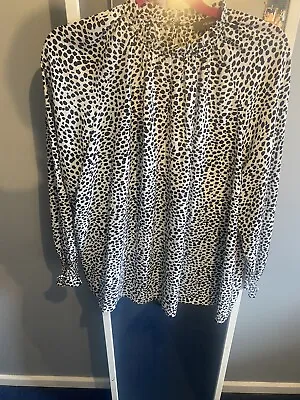 Ladies Dalmation Print Blouse Size 16 • £6