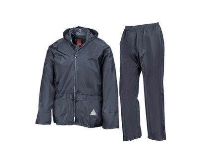 $18.58 • Buy Result Mens Waterproof Windproof Heavy Duty Jacket & Trousers Rain Suit Blue XL
