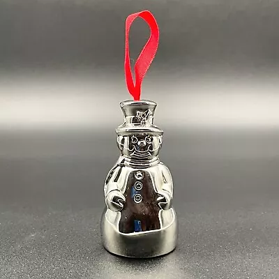 Vintage Silver Plated Snowman Bell Christmas Ornament ~ 2.75” Tall • $8