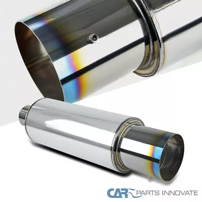 Sport Racing N1 Style 4  Stainless Steel Burnt Tip Muffler Exhaust+Silencer • $35.95