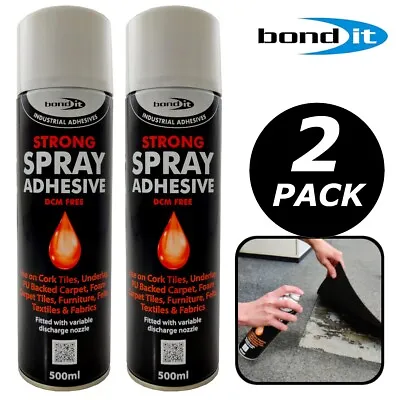 Spray Adhesive Carpet Glue Strong Upholstery Fabric Adhesive 500ml (PACK Of 2) • £13.29
