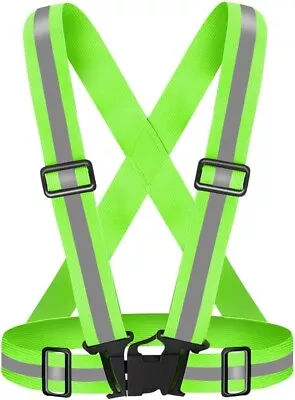 Reflective Safety Suspenders|work Suspenders With Hi Viz Reflective Strip Hold U • $11.19