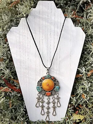 Unique Handmade Artisan Moroccan Berber Silver Necklace Amazigh Tribal Jewelry • $73.50