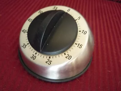 Vintage Kitchen Brushed Aluminum Metal Timer Works! • $14.99