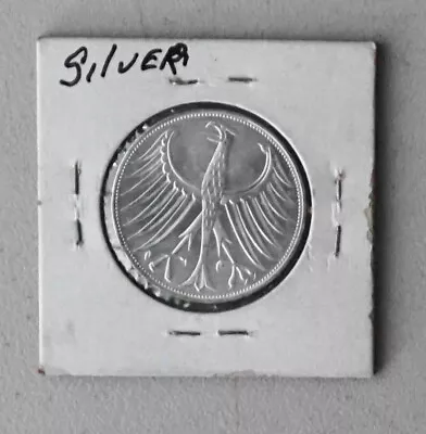 1973 F Germany 5 Deutsche Mark Silver Federal Republic Stuttgart Coin NO RESERVE • $3.50