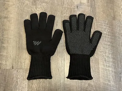 Manzella Winter Gloves Heavy Knit Textured Palms Black Mens L/XL Excellent • $15.25