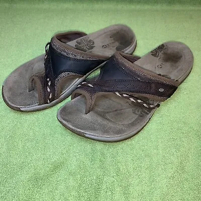 Merrell Sandals Hollyleaf Bracken Brown Thong Flip Flops Womens Size 8 J89126 • $26.50