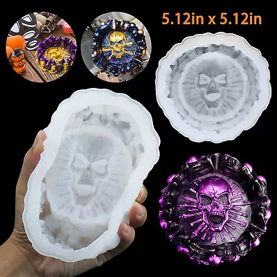 Silicone Skull Resin Ashtray Mold Epoxy Casting Art Coaster Mould DIY Craft Tool • $10.48