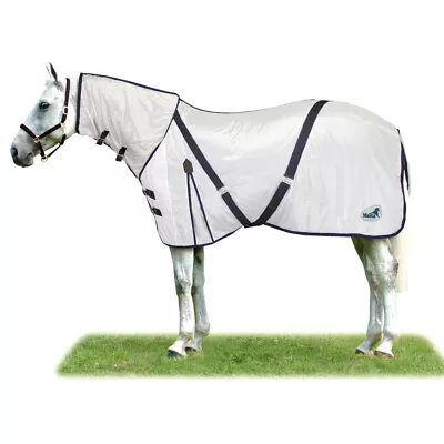 Masta Zing Fly Rug White Mesh Combo Attached Neck Pony/horse Fly Rug/sheet • £35.99