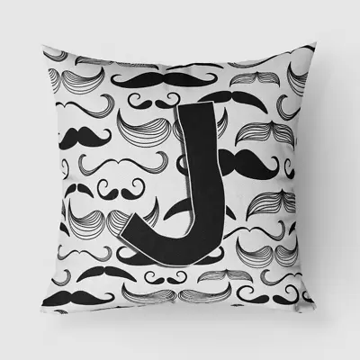 Moustache Initial Fabric Decorative Pillow Letter J • $46.68