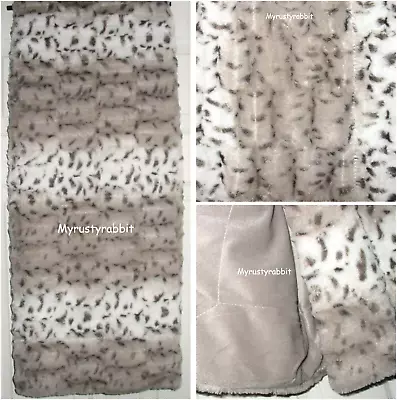 Marlo Lorenz Sculpted Leopard Plush Faux Fur Throw Blanket  50x60 Gray White • $37