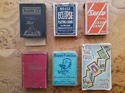 Vintage **RARE** Card Games - Sum-It Speed Lexicon Happy Families Find Fault • £19.50