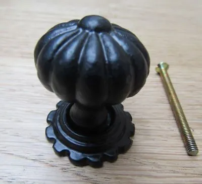 Pack Of 5 PUMPKIN WITH BASE Cast Iron Vintage Cabinet Black Antique • £12.95