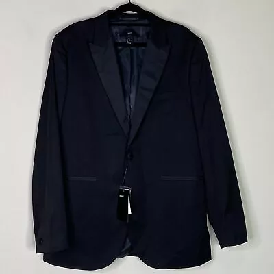 New H&M Slim Fit Black One Button Tuxedo Jacket Men's Size 44R • $68