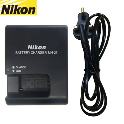 Genuine Original Nikon MH-25 Charger EN-EL15 Battery D7000 D7100 D800 D610 D600 • $28.99