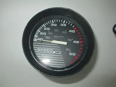 Vintage Boat Speedometer 0-50 MPH Black Bezel       B1 • $20