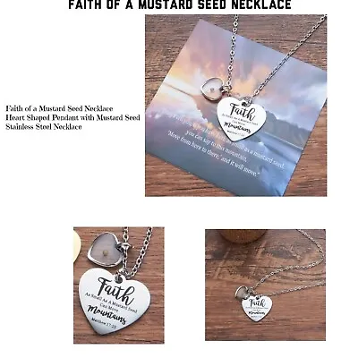 Faith Of A Mustard Seed 18  Necklace With Heart Jewelry Stainless • $10.99