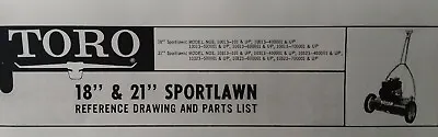 TORO Sportlawn Reel 18  21 Walk-Behind Lawn Mower Parts Manual 10013 10313 10323 • $73.02