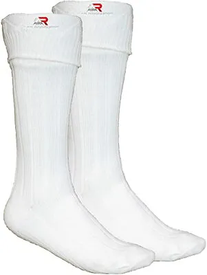 Men's  Scottish Irish Kilt Hose Socks White Size Large Sporrans Flashes New AAR  • $11.99