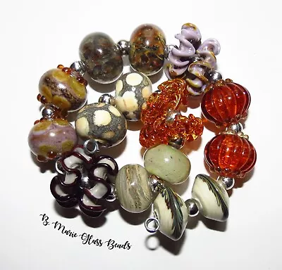 B. Marie Glass Beads MOUNTAIN WOODS Handmade Lampwork Glass Beads  OOAK Beads • $10.50