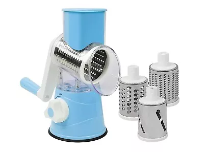 3 In 1 Rotary Cheese Grater Manual Vegetable Slicer With Stainless Steel Grater • £15.40