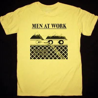 Vtg Men At Work Band Cotton Yellow Full Size Men Women Shirt MM1175 • $21.84