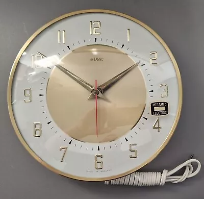 £60 • Buy Vintage Metamec Gold Electric Kitchen Wall Clock New Old Stock 60s 70s 