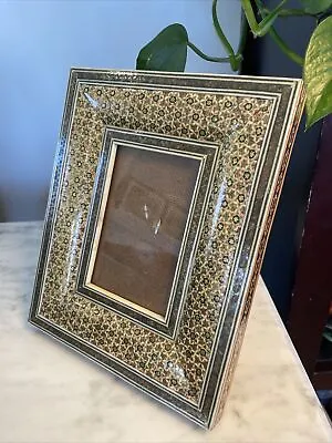 Vintage Handmade Ornate Inlay Picture Frame Micro Mosaic Jewish Star Of David • $65