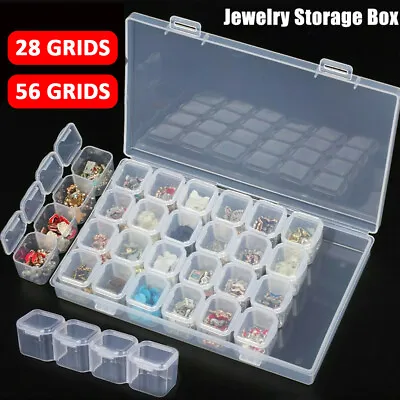 Craft Bead 28/56 Grids Organizer Case Jewelry Container Storage Box Plastic • $8.99