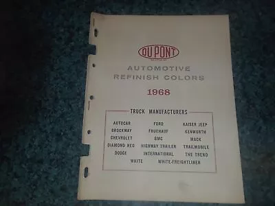 1968 Dupont Auto Paint Color Chip Sample Chart Book For Trucks Chevy Ford Mack • $19.99