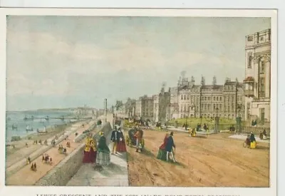 Brighton - Kemp Town -  Lewes Crescent And Esplanade Art Colour  Postcard • £1.50