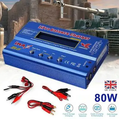 IMAX B6 80W Battery Charger Lipo NiMh Batteries Balance Digital Charger Power UK • £16.74