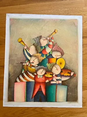 Lucky Musicians- Original Oil Painting On Canvas 23”x27” • $102