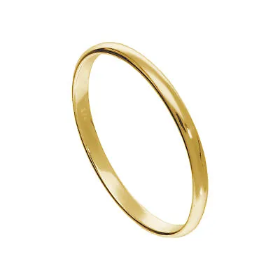 £7.25 • Buy X Large Gold Plated Sterling Silver 2mm D Shaped Stacking Ring