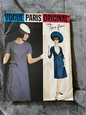 Vintage Vogue Original Pattern #1370 By  Nina Ricci  Size 12 • $29.95