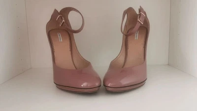 £85 • Buy Emporio Armani High Heel Shoes Ankle Strap Patent Leather, Size 6 / 6.5