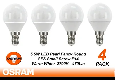 4 X 5W LED Fancy Round Light Globes Bulbs Lamps E14 Small Screw Warm White 470Lm • $25.67
