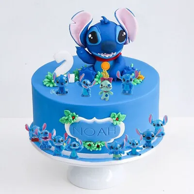 12PCS Action Figure Xmas Kids Toy Lilo & Stitch Birthday Cake Topper Decorations • £30.46
