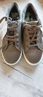 Stradivarius  Womens  Lace Up  Zip-up Sneakers  Shoes  Brown  Uk 6 • £6