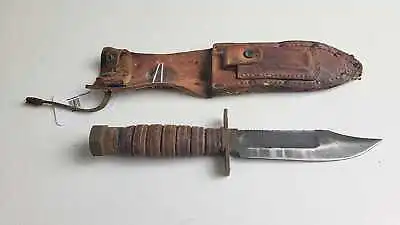 RARE Vietnam Camillus Civilian Survival Knife Stone & Case (N.Y. 11-1968) • $75