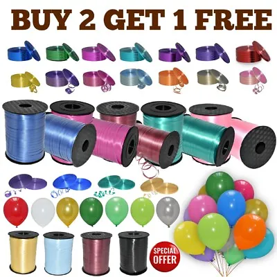 £1.09 • Buy CURLING RIBBONS Balloon RIBBON Helium String COLOUR Birthday Weight Party DECOR