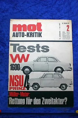 MOT 2/67 VW 1600 L NSU Prinz 4 Müller Engine • $9.74