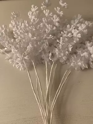 Wonderful VINTAGE Millinery Small White Flowers ~ Unused Old Stock ~ Bunch/12 • $6.75