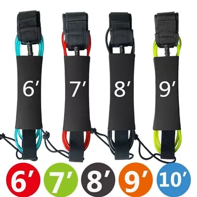 6-10ft SUP Board Surf Leg Rope Stainless Swivels Surfboard Leash Surf Leash • $25.39