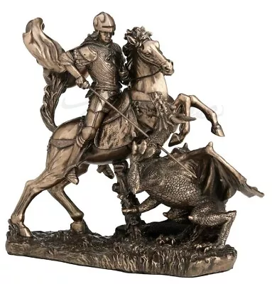 Veronese Design 'St. George & The Dragon' Cold Cast Bronze Statue New • $85